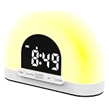 Sunrise Alarm Clock, Wake Up Light Sunrise Alarm Clock, Loud Wake Up Light With Natural Light, Sunrise Lamp Alarm Clock, 2 In 1 Toddler Sleep Training And Kids Alarm Clock For Desktop Bedside Travel