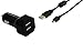 Produktbild 2,4A Auto ladeadapter. 1.8 m kabel, Kompatibel mit Aiptek AHD A300. Schwarze dual ports auto adapter - KFZ Ladegerät mit ladekabel - datenkabel. Diesem 2 Ports Auto netzteile mits USB kabel - aufladekabel geschickt für 12V und 24V.