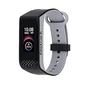 (Renewed) Fastrack reflex 3.0 Uni-sex activity tracker - Full touch, color display, Heart rate monitor, Dual- tone silicone strap and up to 10 days battery life (Black & Grey)