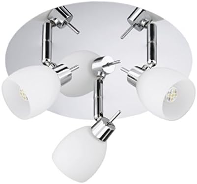 Trango Modern 3-flame LED ceiling light, Ceiling spotlights, Bathroom light in chrome TG1006-38G incl. 3x LED illuminant Spotlight swiveling, lamp, spotlight