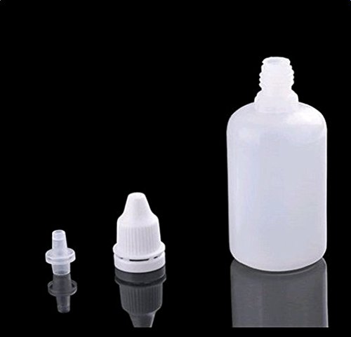 Dosige 50x10ml Quetschbar Leer Augen Flüssigkeit Flasche 10ml Tropfflaschen, zur Dosierung von Flüssigkeiten, E-Liquids, Augentropfen, leere LDPE Kunststoffflaschen transparent, Tropferflaschen mit weissen Tropfverschlüssen - 5