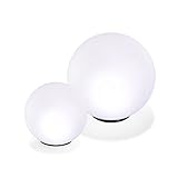 Hochwertiges Solar Leuchtkugel 2er Set mit 20 und 30 cm Durchmesser und unsichtbar eingebautem Solarmodul