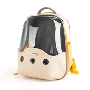 Emily Pets Pet Carrier Backpack, Bubble Backpack Carrier, Cats and Puppies,Airline-Approved, Designed for Travel, Hiking, Walking & Outdoor Use(Beige)