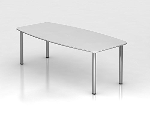 Preisvergleich Produktbild Konferenztisch 220cm, / 4 Chromfüße Weiß