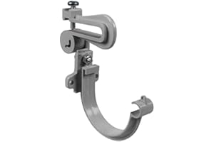 First Plast - Gouttière PVC 16 demi-ronde - Crochet bandeau orientable PVC 16 demi-ronde - gris - First Plast