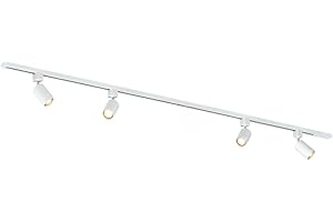 QUB Focus III - Iluminación de riel de 1 fase - GU10 – 200cm – Forma i - 4 focos - Sistema de riel - Blanco