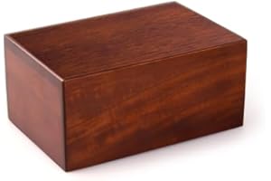 MAKEY'S Cremation Urns for Ashes, Pet Memorial Funeral Urns Box,Wooden Decorative Urn for Dog Cat,Cremation Keepsake Burial Ash Box - S (6 x 4 x 2.75'')