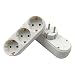 Produktbild annotebestus Tragbar 3er Steckdose, 16A 250V EU/Deutsche Stecker 1 zu 3 Steckdose Adapter Konverter Verbinder, Feuerhemmendes ABS Weiß