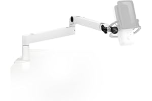‎ELGATO Elgato Wave Mic Arm LP White - Premium Low Profile Mikrofonarm für einen sauberen Arbeitsplatz, Tischklemme, vielseitig, voll einstellbar, ideal für Podcast, Streaming, Gaming, Home Office