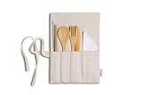 ELEGANTE:  Su diseño minimalista está inspirado en los estuches enrollables de cuero utilizados por aventureros, mecánicos, barberos y artesanos desde hace siglos. Este set de cubiertos Zero Waste es agradable de usar y el complemento perfecto para cada comida