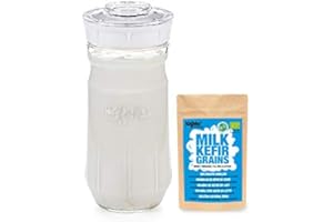KEFIRKO Milk KEFIR Starter KIT 1400 ml – DEHYDRATED Grains (1g) (White)