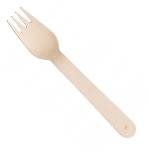 GREEN ATMOS 100 PCS- 16CM Party/Wedding Disposable Wooden Fork- Biodegradable/ECO-Friendly/Disposable