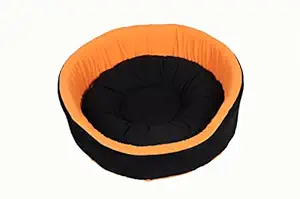 Skora Imported Round Shape Pet Bed for Dog (Small |Medium |Large)|Blue and Orange Color