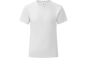 Fruit of the Loom - T-Shirt Iconic - Fille (12-13 Ans) (Blanc)