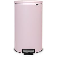 Brabantia Flatback - Cubo de basura, 30 litros, cubo interior de plástico extraíble, color rosa pastel