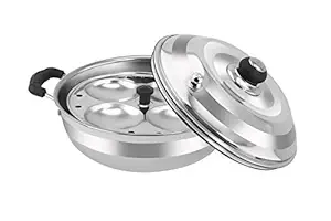 HOMEST Stainless Steel Multi Purpose Kadai with 2 Idli Plate (8 Idlis) and Steel Lid