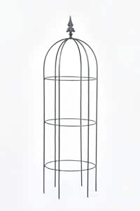 Rankgitter Rankhilfe gro&szlig; rund Metall grau H&ouml;he 100 cm