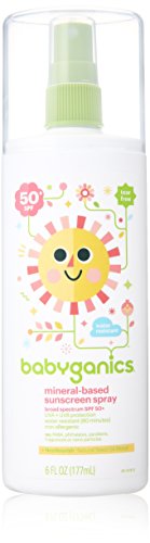 BabyGanics - El mineral del aerosol de Sunscreen basó el SPF 50 sin perfume - 6 oz.