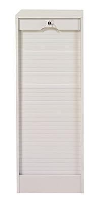 SIMMOB MATHA110BL Classeur à Rideau Bois Blanc 76 cm