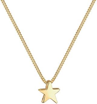 Goldhimmel Women Genuine Jewellery Necklaces Pendant Neckwear Stars 925 Sterling Silver Gold Plated Length 45 cm