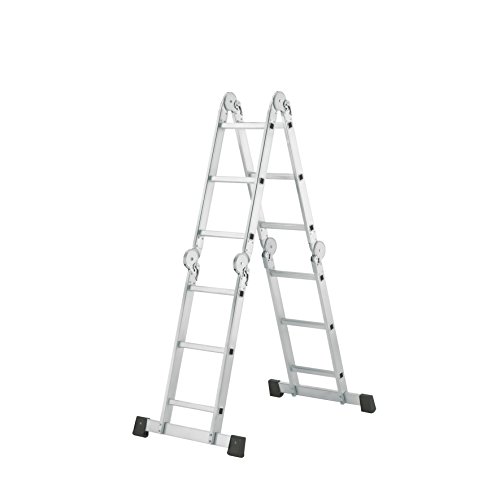 Hailo 7412-031 Alu Universalleiter 4×3 Sprossen mit Metall-Plattform - 2