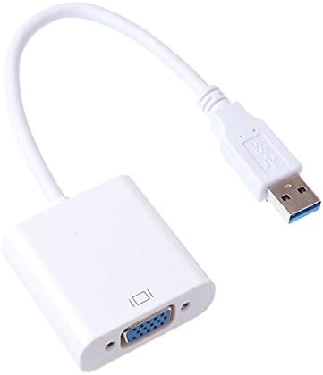 Lamchin USB 3.0 to VGA Adapter, Display Video Converter Adapter External Cable for PC Laptop Windows 7 8 (White)
