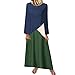 Produktbild Floweword Damen Lose Maxi Kleider Plus Size Colorblock Patchwork Casual Kleider Langarm Solide Splice Leinen Lange Kleider