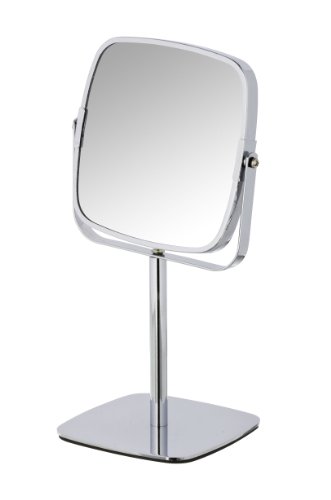 Wenko 3656500100 Kosmetikspiegel Kare – Standspiegel, 500% Vergrößerung, Stahl, 17 x 29.5 x 13 cm, Chrom - 3