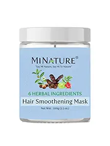 Hair Smoothening Mask by mi nature | 100g( 3.5 oz) | Nourishes Hair | Contains Amla , Aritha, Neem , Shikakai , Hibiscus and Bhringraj powder | 100% Natural, Herbal