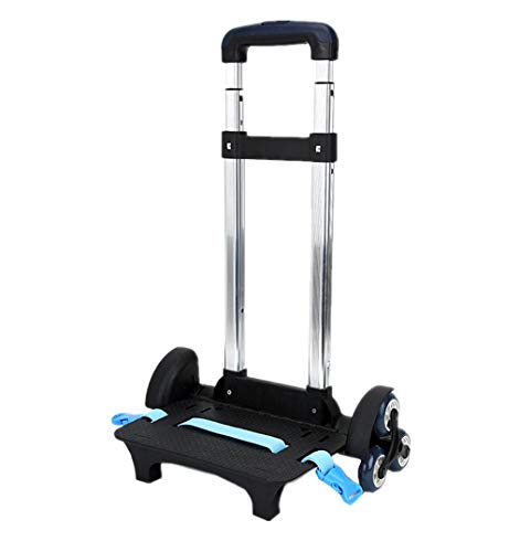 Preisvergleich Produktbild Schulranzen Trolley,Faltbare Trolley Rucksack - Trolley Kinder fahrbare Aluminiumlegierung Pull Rod Schultasche Trolley(Blau, 3 Räder)