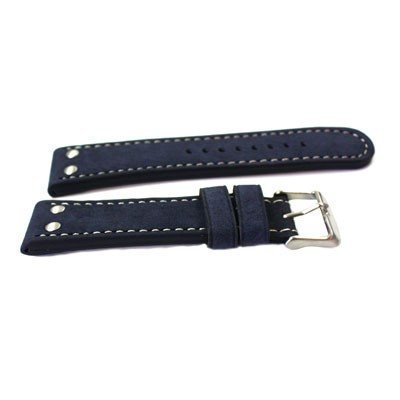 Original WCC Uhrenarmband Bffelleder mit Kalbslederunterlage (marine) Bandansto 24mm