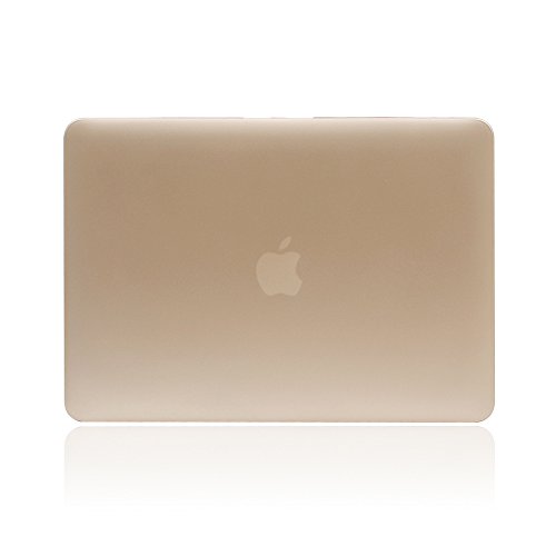 MacBook 12 Retina Hülle Case,iNeseon Ultra Slim Plastik Hartschale Tasche Cover Shell, US Golden und EU Transparent Tastatur Abdeckung Schutzhülle für Apple MacBook 12 Zoll mit Retina Display [Modell:A1534] (Golden) - 2