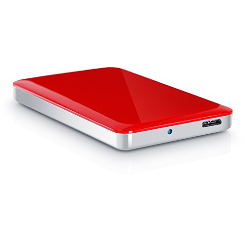 CSL – USB 3.0 2,5″ SSD / SATA Festplattengehäuse extern | UASP und SATA3 fähig | für 9.5mm 7mm SATA I/II/III, SSD, HDD | USB 3.0 (5 GBit/s) inkl. UASP Mode (USB 3.0 Booster) | WerkzeugloseInstallation | für PC / Mac / Notebook | rot - 2