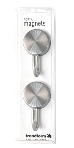 Trendform FW2810 Magnetische Haken Edelstahl gebürstet, 2 Stück, Metall, silber, 25 x 10 x 3 cm - 3