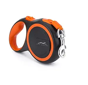 Pets Empire Retractable Dog Leash, 3m/10ft Walking Jogging Training Leash with Polyester Tape for Small Dog Suit for 15kg/33lbs, with Hand Grip and One Button Brake & Lock-Orange Color