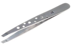 OTTO HERDER MANICURE OTTO HERDER pęseta ze stali nierdzewnej – pęseta ze stali nierdzewnej 9,5 cm z otworem – pęseta do brwi do precyzyjnego usuwania włosków / ścięta wersja do wyrywania małych włosków