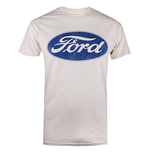 Ford Men's Logo T-Shirt, Beige (Natural NAT), X (Size:X-Large)