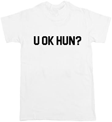 Milly Rose U OK Hun? Meme Funny Ladies Womens Slogan White Black T Shirt Tee Tshirt Gift (L, White)