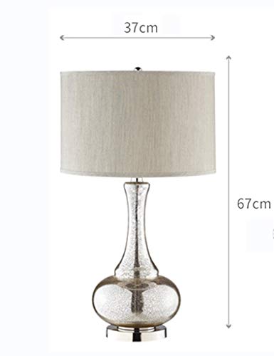 Preisvergleich Produktbild DEE Lights - Creative Dekorative Tischlampe Tischlampe Schlafzimmer Nachttischlampe Moderne Silber Chrom Farbe Wohnzimmer Amerikanischen Stil Gerade Lernen Leselampe,Chromkörper + weißer Lampenschirm