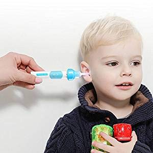 BESTHINKY Décapant électrique de cire d'oreille avec la lumière menée, BESTHINKY décapant sûr sûr d'oreille de cérumen Smart pour les nourrissons, les bébés, les adolescents ou les adultes (bleu)