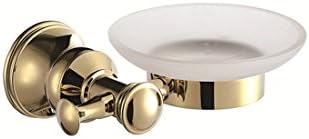 TACCY Soap Box/Dish Holder in Brass Made with Polished Gold Finished and Glass Dish #QL88