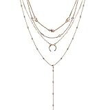 Einzigartiges Designgefühl. Lazzgirl Boho Choker Halsketten & Anhänger Vintage Elefant Mond Maxi Neckaces Für Frauen(Gold-Silber,One size)