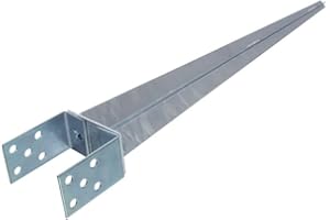 NAJDER Support de Poteau à Enfoncer, Douille à Enfoncer Ancre de Sol Réglable 0-120 mm, Longueur 700 mm, Acier Galvanisé à Chaud, Fixation Poteau Bois pour Clôture, Balançoire, Pergola