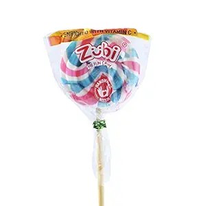 ZUBI THE FUN CANDY Assorted Flavours Swirl Small Lollipops 30 Grams (3)
