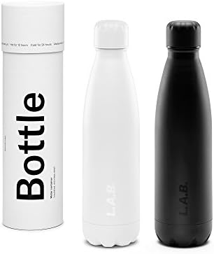 High Quality Stainless Steel Double Wall Vacuum Insulation Bottle by Lab/500ml Water Bottle/Flask/Top Water Bottle for Office Agency), Fitness Yoga &amp; Cold Brew (Hipster), White Stripes White