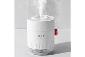 YOPOTIKA Humidificateur d'air pour la chambre à coucher, 500 ml Quiet Ultrasonic Mini humidificateur avec veilleuse, chargement USB, humidificateur portable Cool Mist Desk pour la maison, la chambre de bébé et