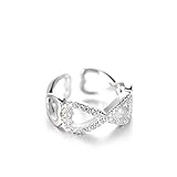 Aoligei Einstellbarer Ring S925 Sterling Silver Seiko Mode Trend Schmetterling Knoten Diamantring Freundin Geburtstag senden