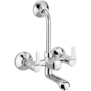 ALTON ESA9285 Brass Wall Mixer With Provision For Over Head Shower and 125mm Long Bend Pipe (Chrome)