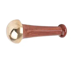 FEDUS kansa wand face Body FootMassager With Wooden Handle Ayurvedic Benefits of Alloy Metal Massage For Detoxification And Deep Relaxation (4.5 Inch Natural, (small) BRONZE SIZE)