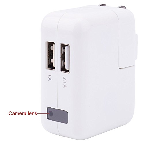 xingan HD1080&nbsp;esp&iacute;a adaptador C&aacute;mara oculta c&aacute;mara de Cargador de pared USB, Nanny Surveillance Vigilancia Mini con Motion Detection de color blanco